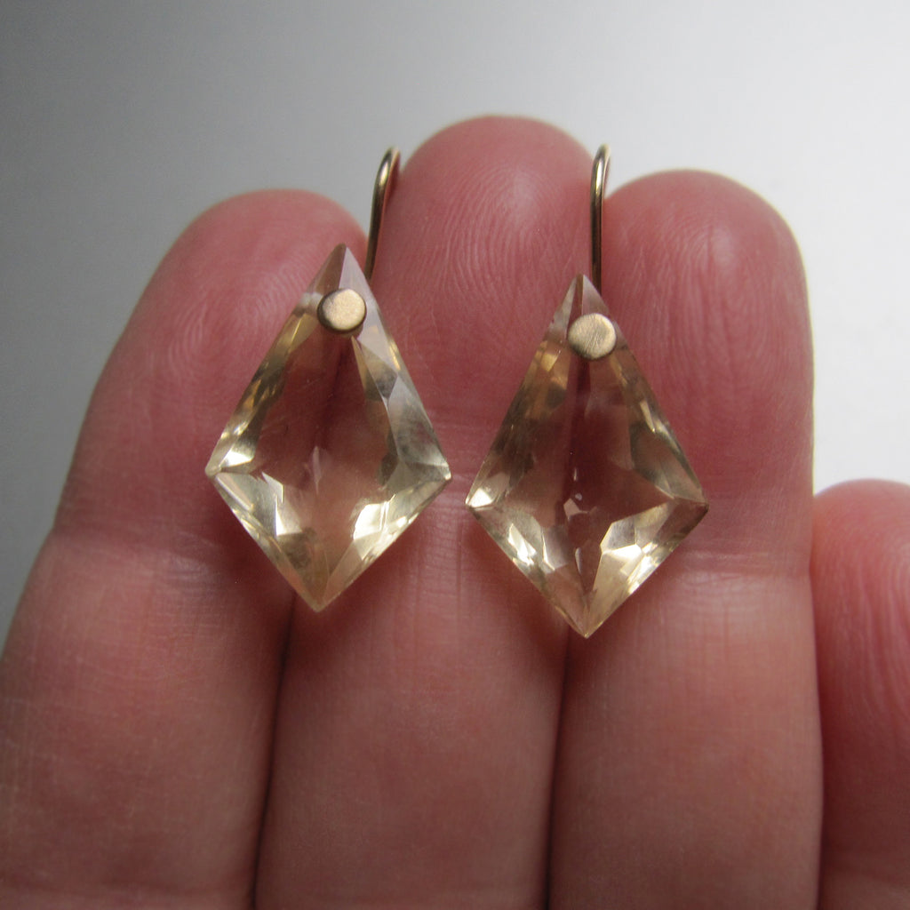 faceted citrine kite drops solid 14k gold earrings6