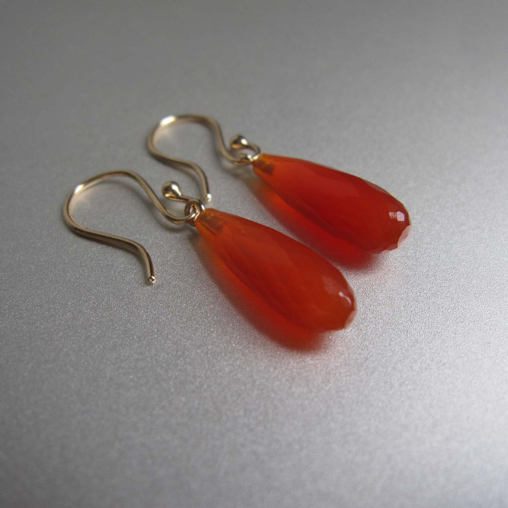 small carnelian faceted drops solid 14k gold earrings3