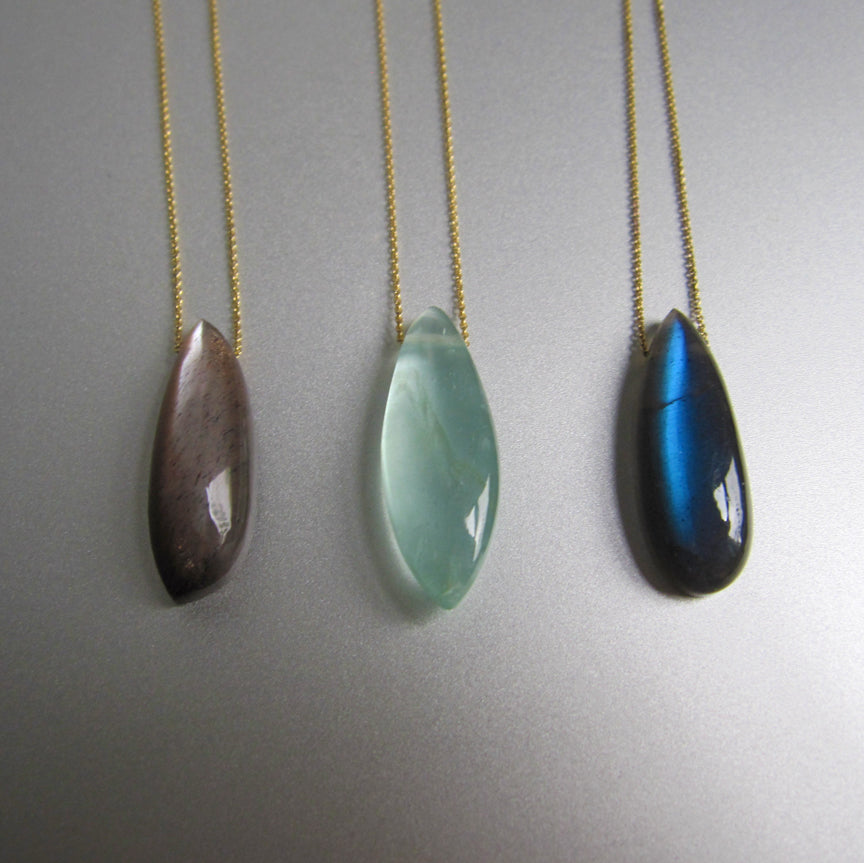 Aquamarine Stone Silk String Necklace