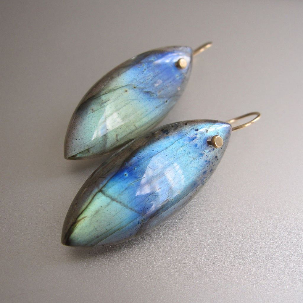 labradorite blue to green thick navette drops solid 14k gold earrings3