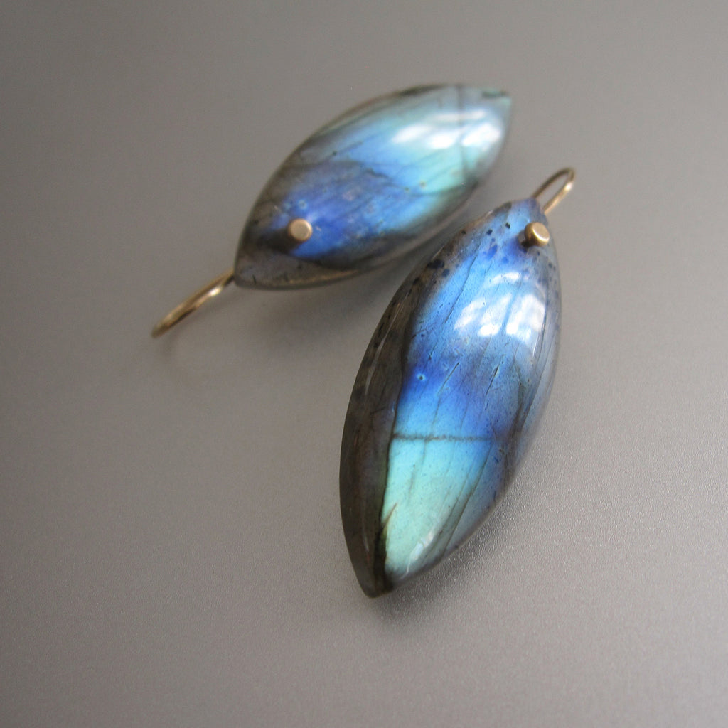 labradorite blue to green thick navette drops solid 14k gold earrings4