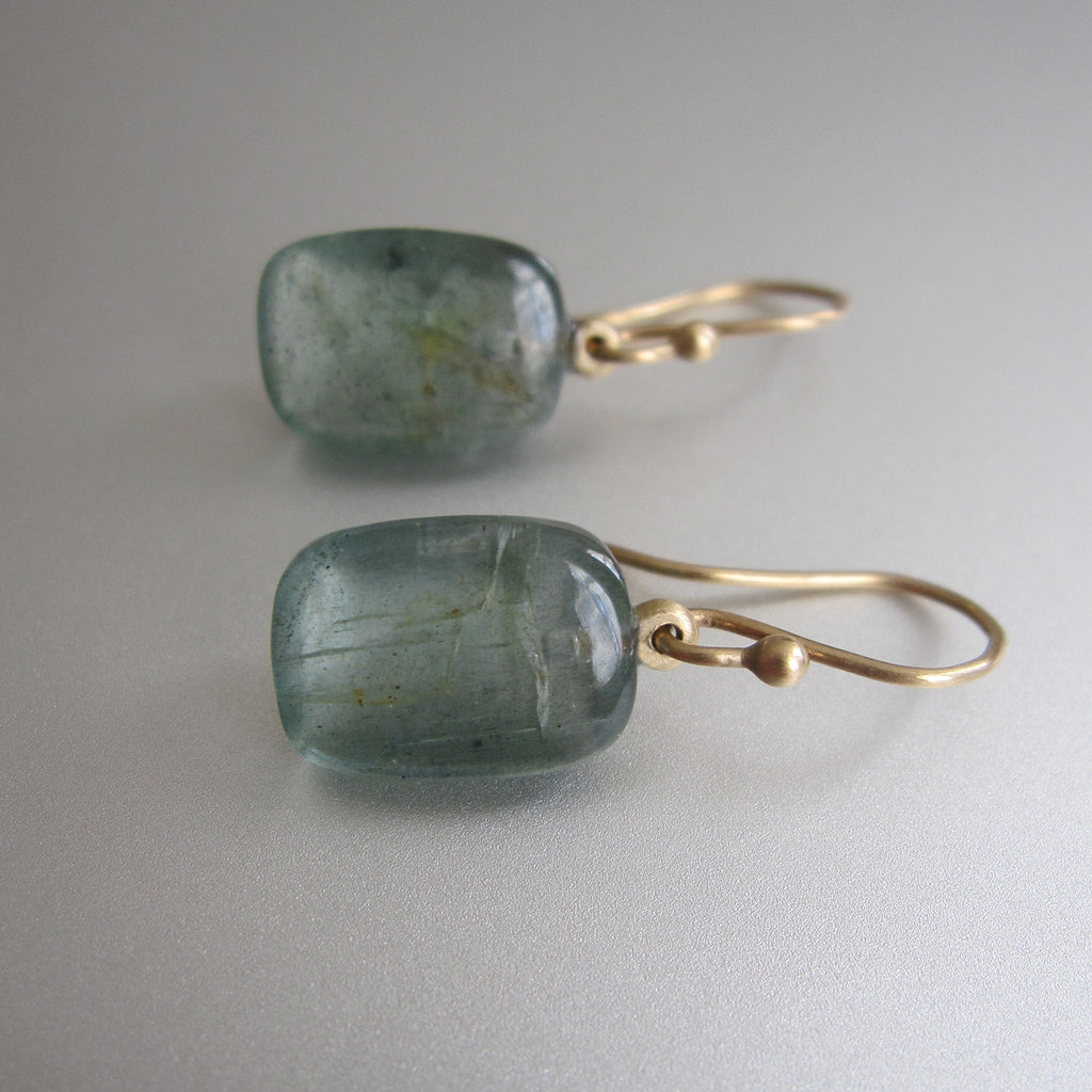 moss aquamarine sugarloaf drops solid 14k gold earrings