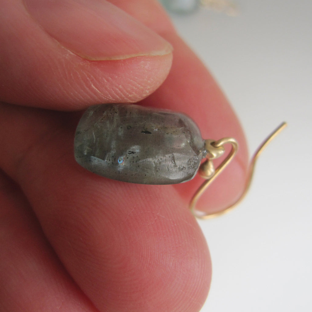 moss aquamarine sugarloaf drops solid 14k gold earrings7