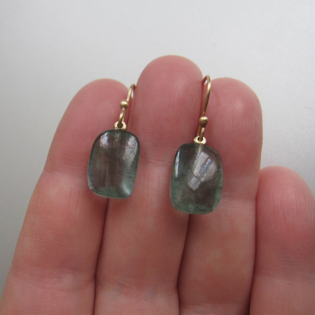 moss aquamarine sugarloaf drops solid 14k gold earrings4