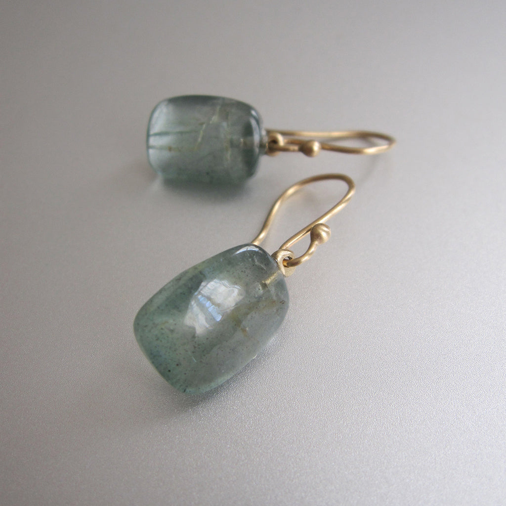 moss aquamarine sugarloaf drops solid 14k gold earrings6