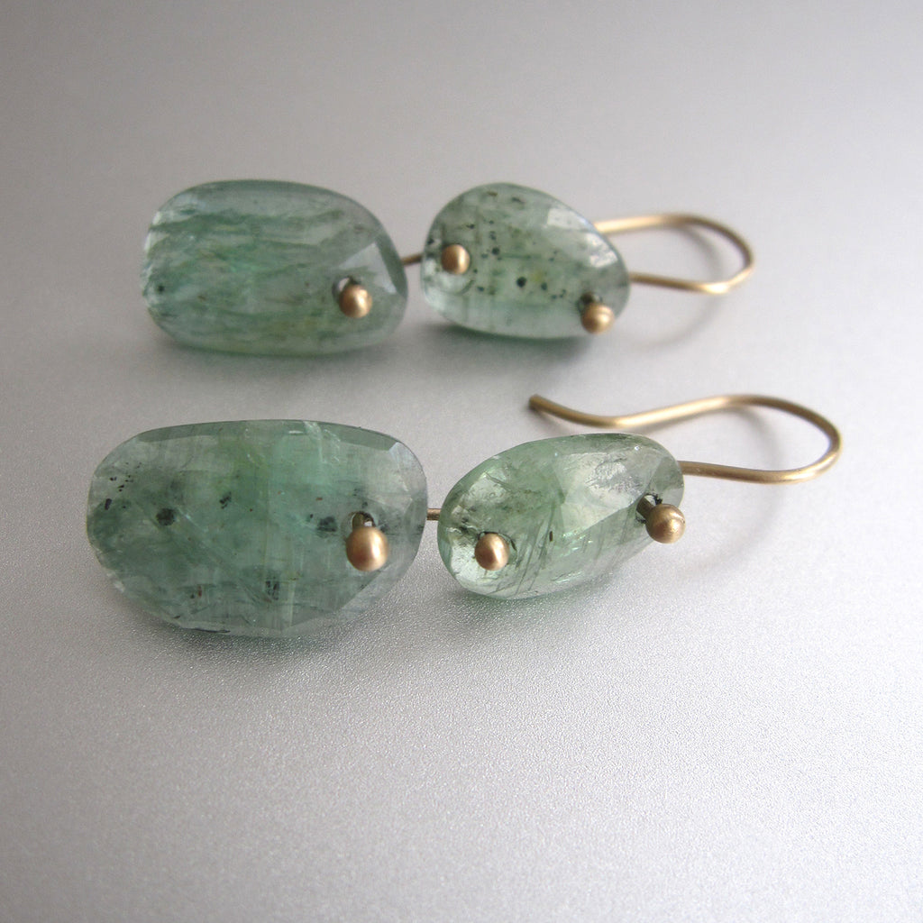 green kyanite double drop solid 14k gold earrings2