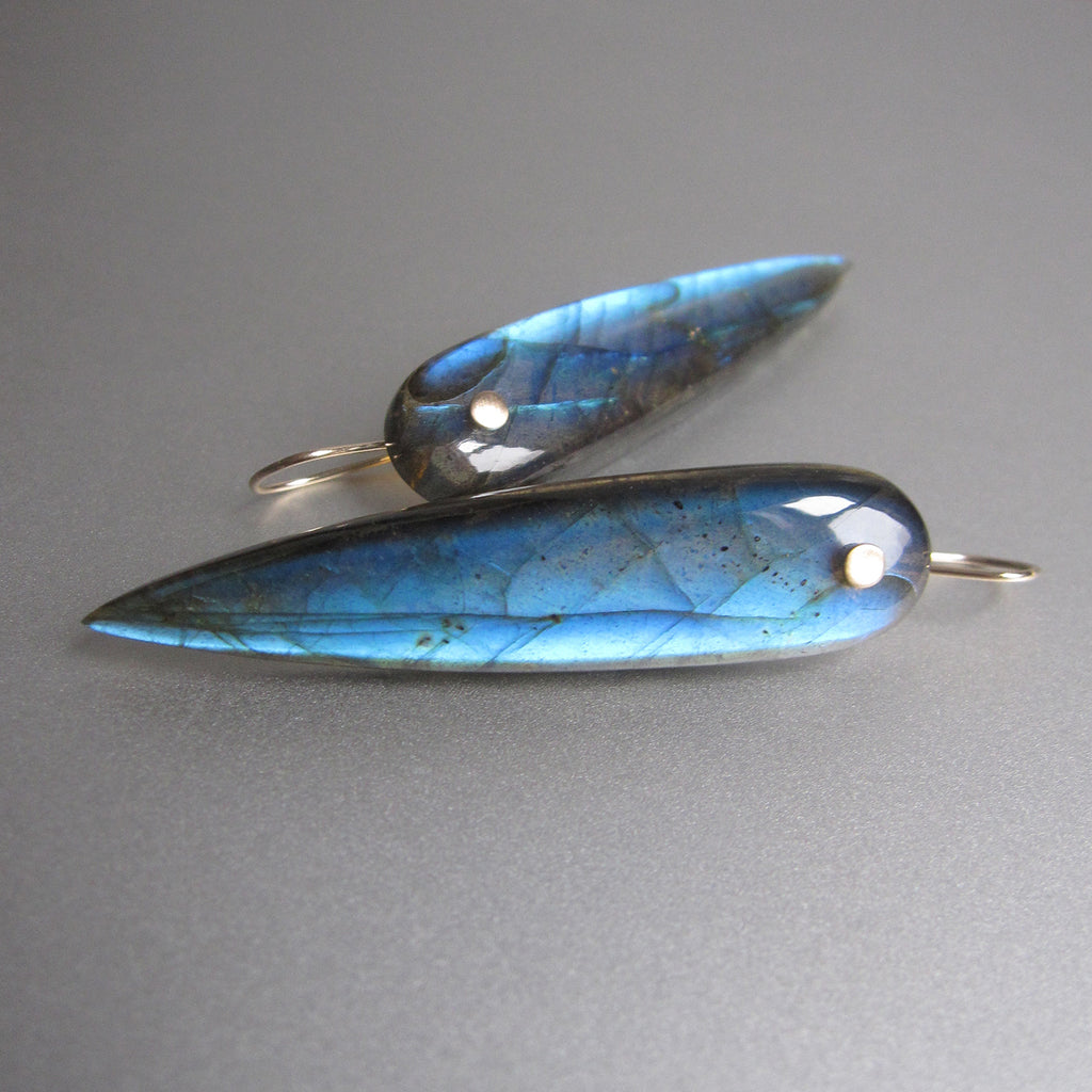 very long labradorite blue pointed drops solid 14k gold earrings4