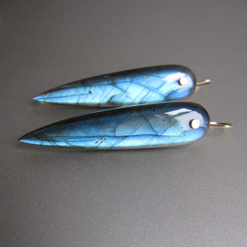 very long labradorite blue pointed drops solid 14k gold earrings5