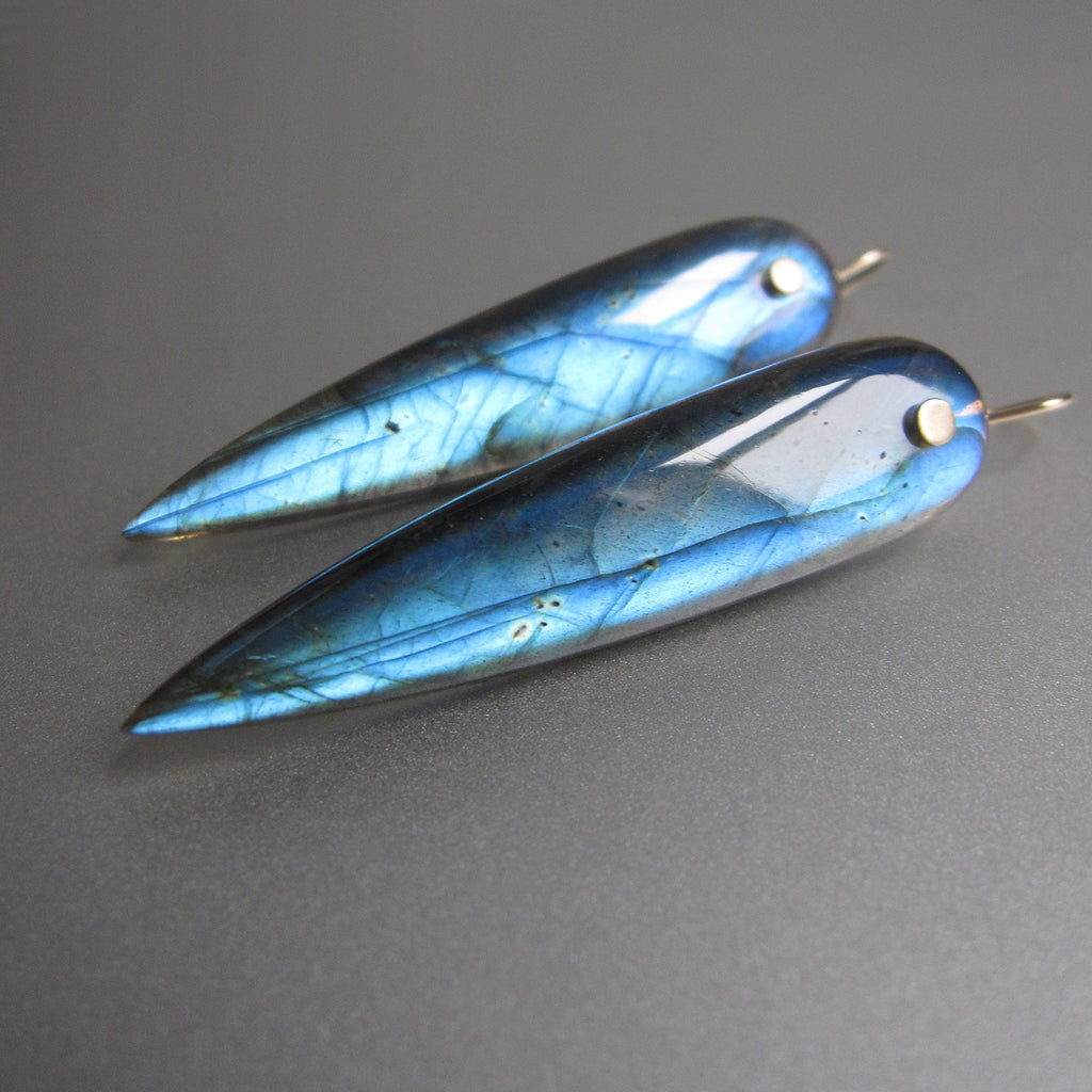 very long labradorite blue pointed drops solid 14k gold earrings6