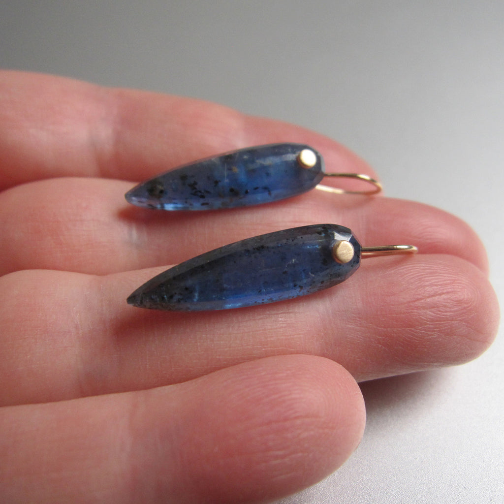 mossy blue kyanite pointed drops solid 14k gold earrings9