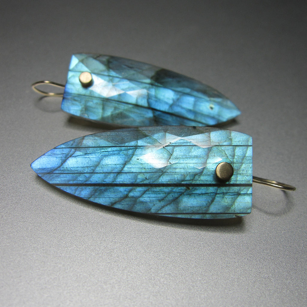 bright blue labradorite faceted pointed drops solid 14k gold earrings3