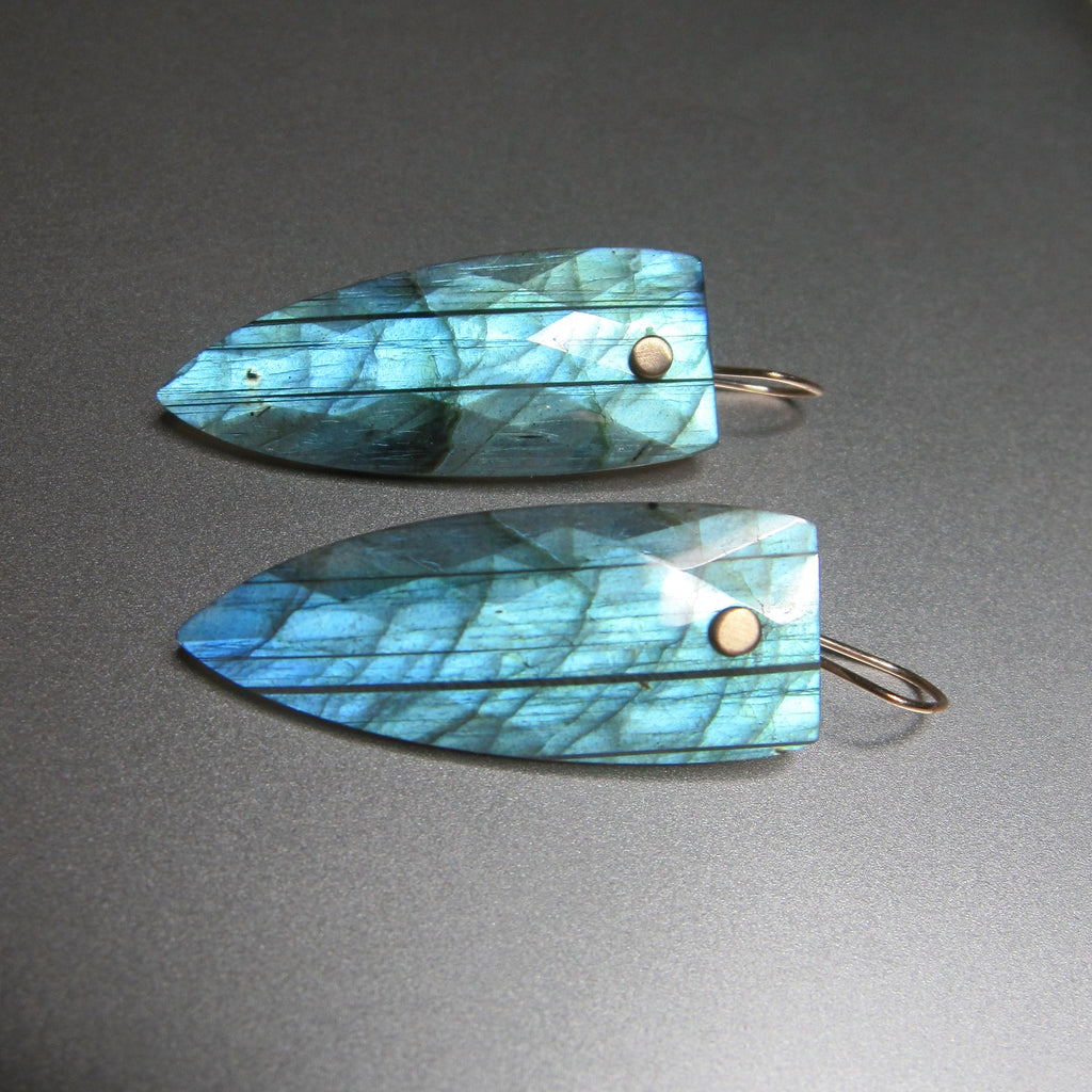 bright blue labradorite faceted pointed drops solid 14k gold earrings4