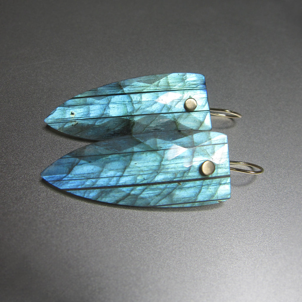 bright blue labradorite faceted pointed drops solid 14k gold earrings2