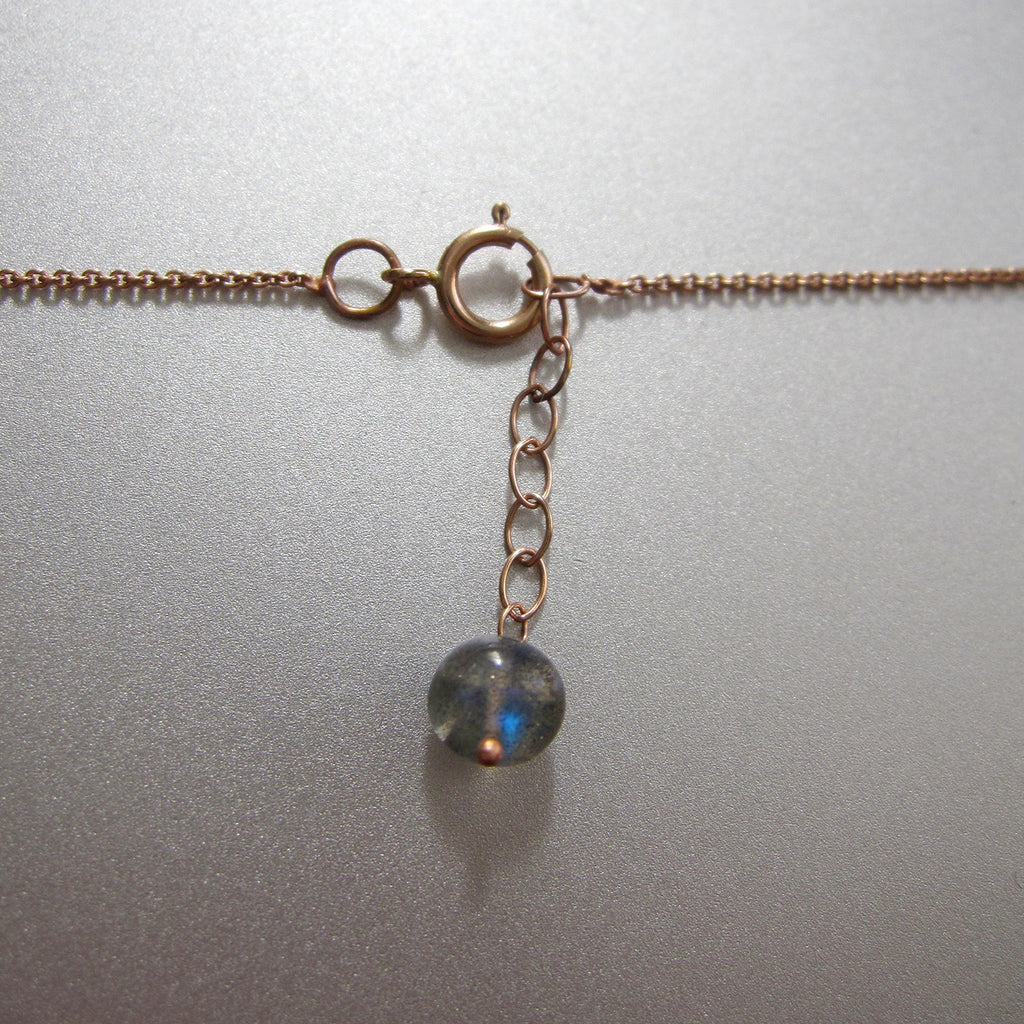 large blue labradorite drop solid 14k rose gold necklace6
