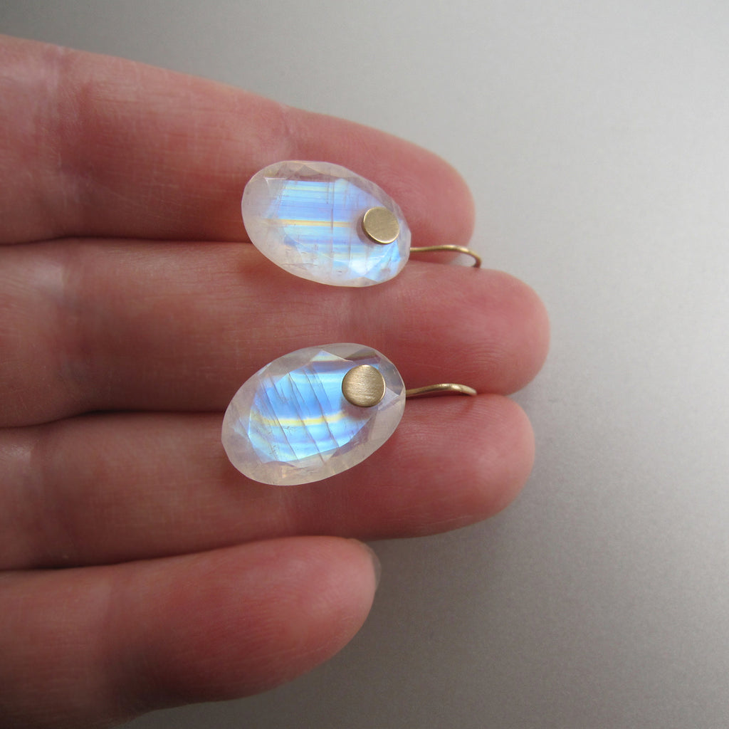 rainbow moonstone edge faceted oval drops solid 14k gold earrings5