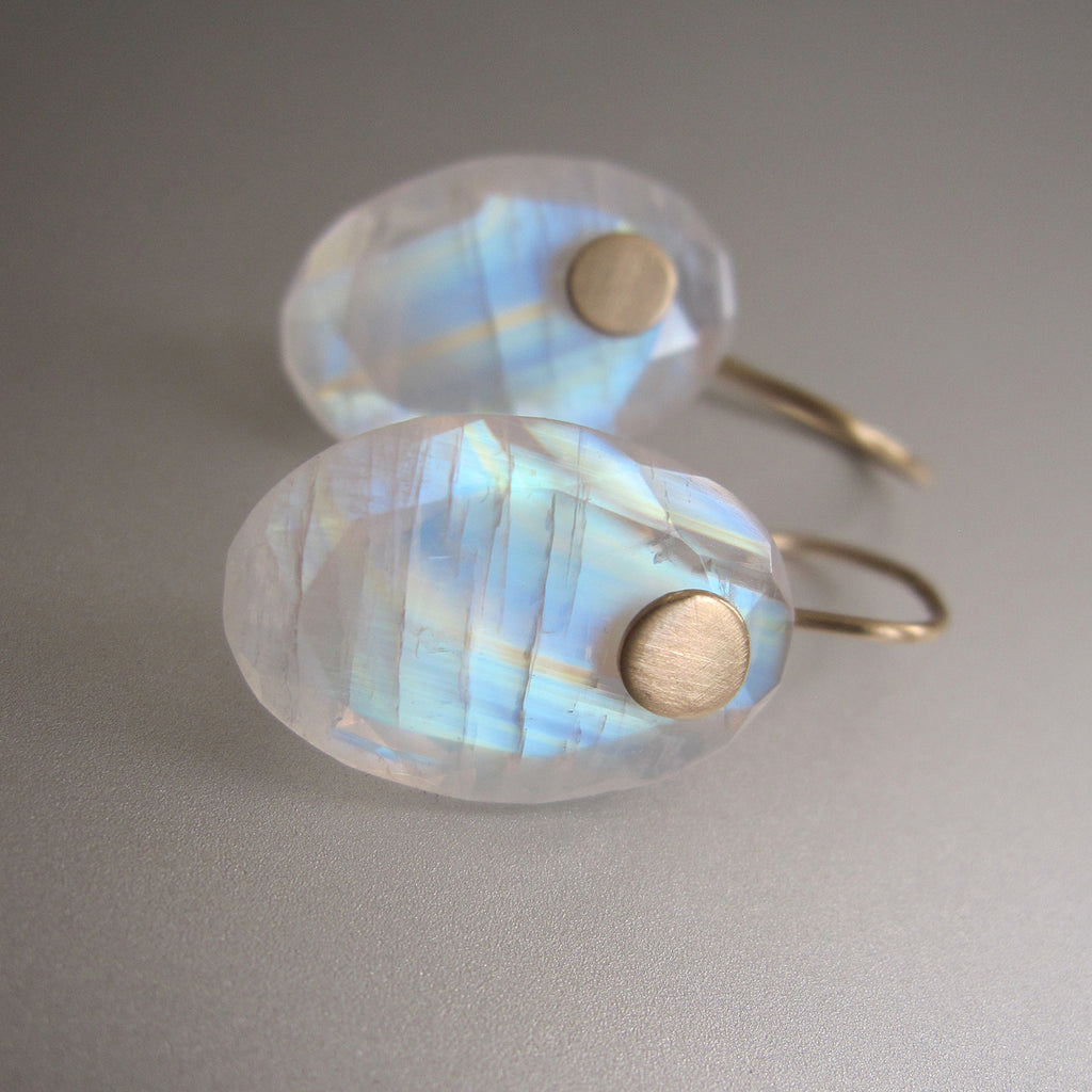 rainbow moonstone edge faceted oval drops solid 14k gold earrings2