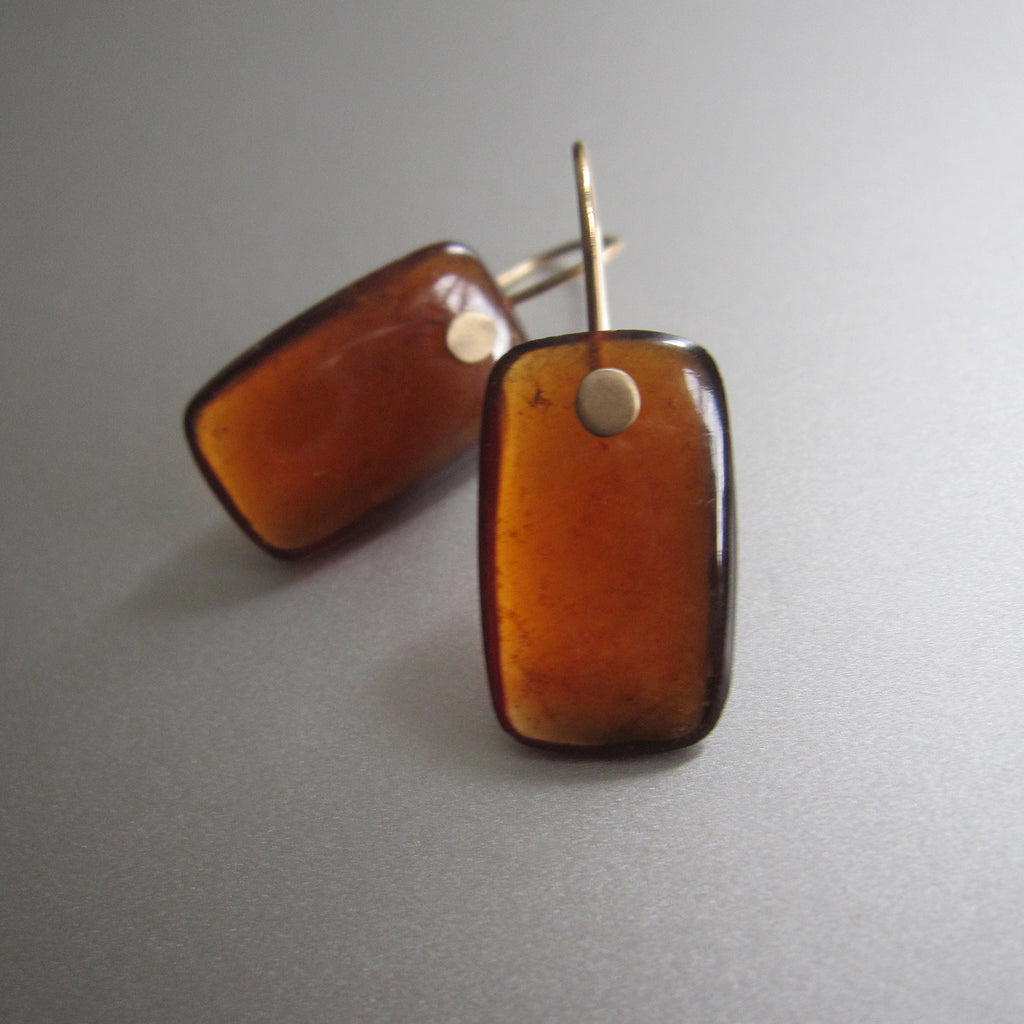 hessonite garnet smooth rectangle drops solid 14k gold earrings2