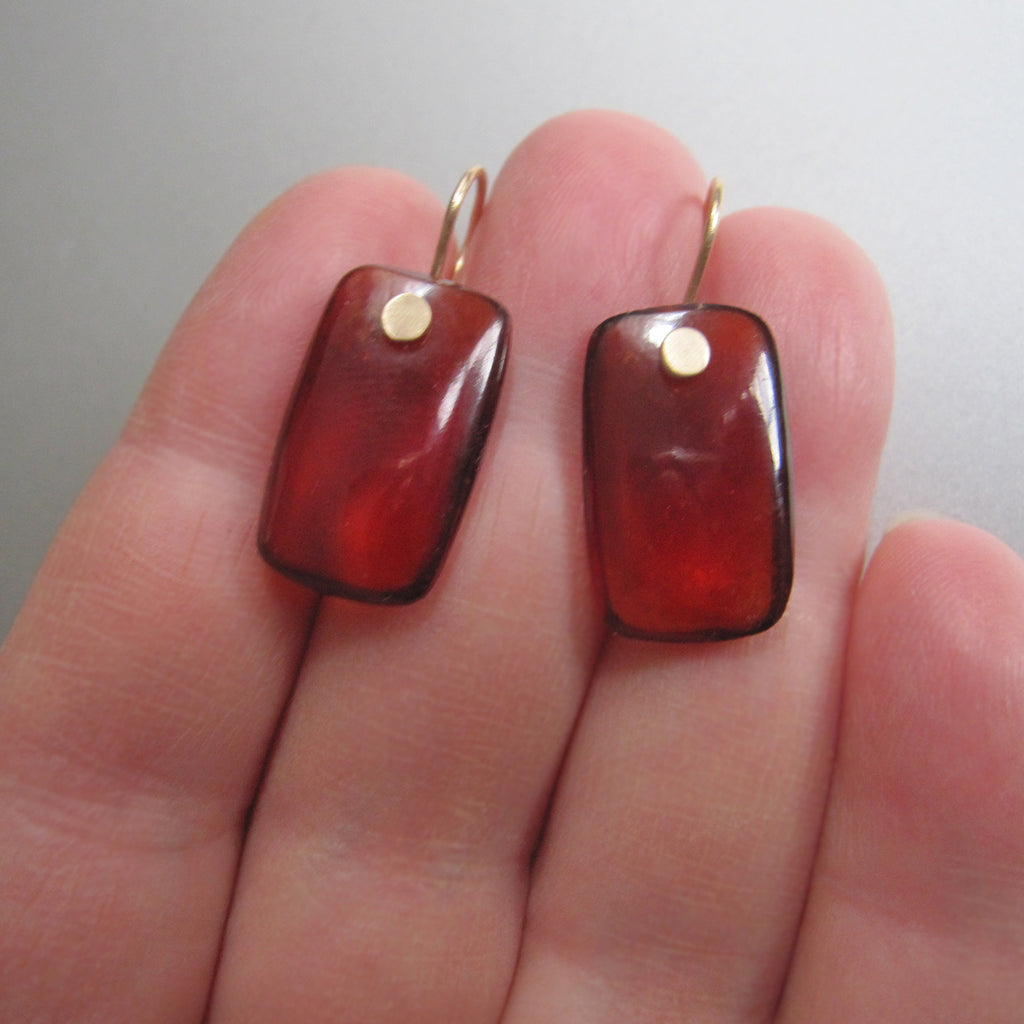 hessonite garnet smooth rectangle drops solid 14k gold earrings4