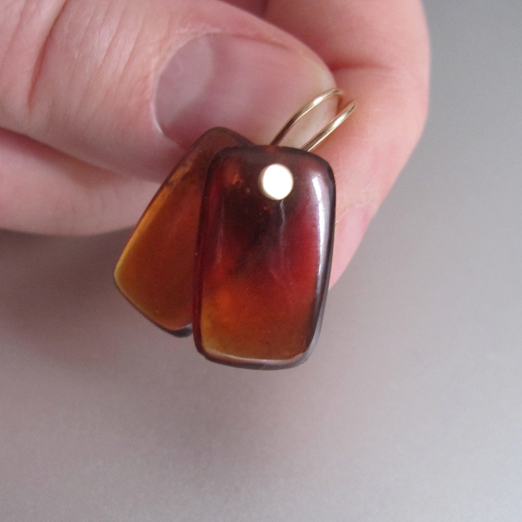 hessonite garnet smooth rectangle drops solid 14k gold earrings7