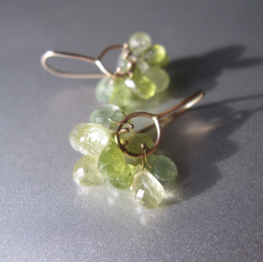green garnet and kyanite clusters solid 14k gold earrings5