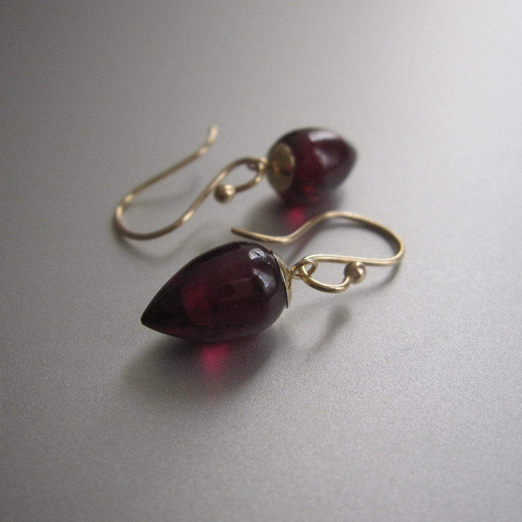garnet small pointed drops solid 14k gold earrings4