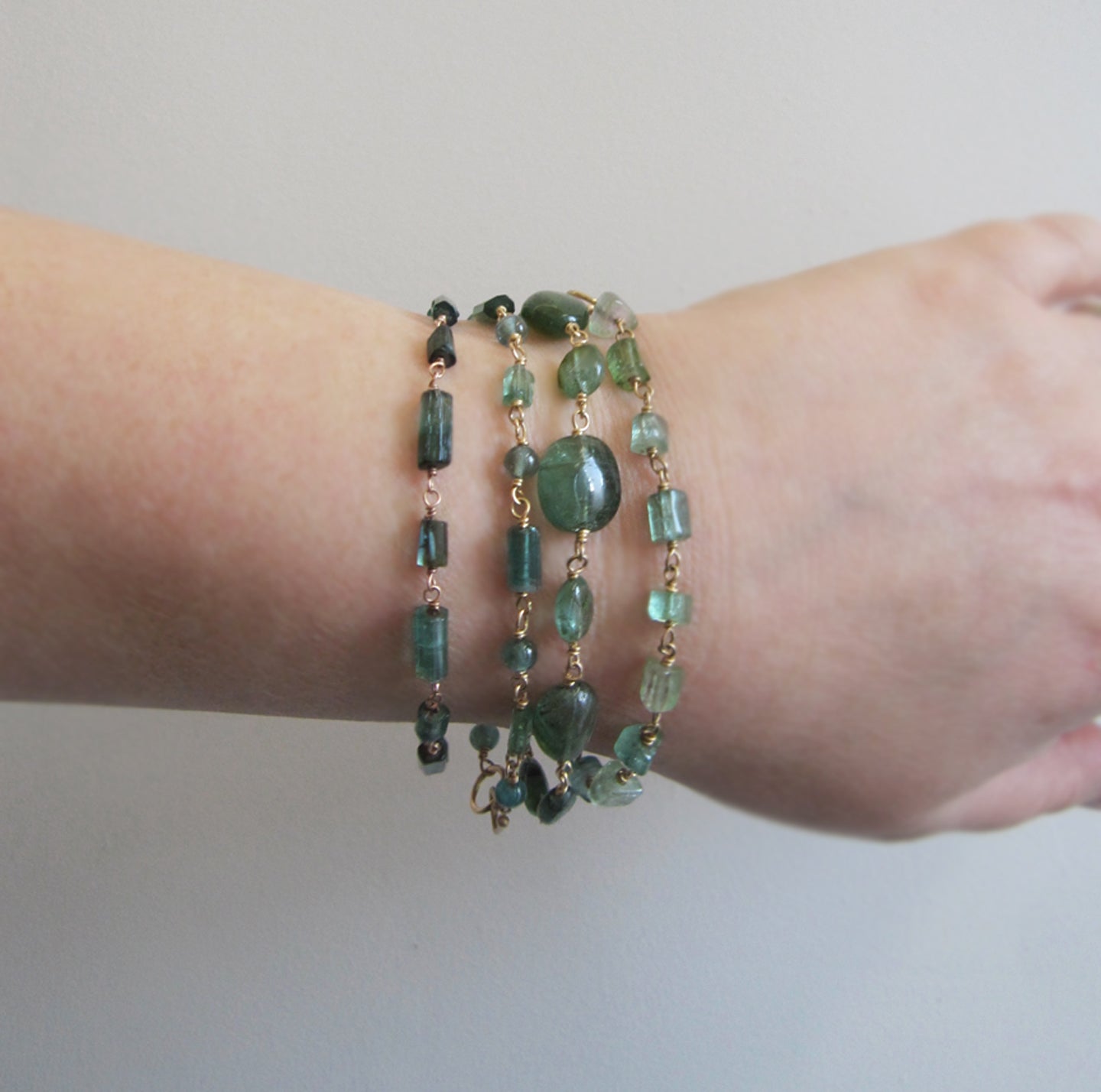 Blue Green Tourmaline Face Bracelet | Von Bargen's Jewelry