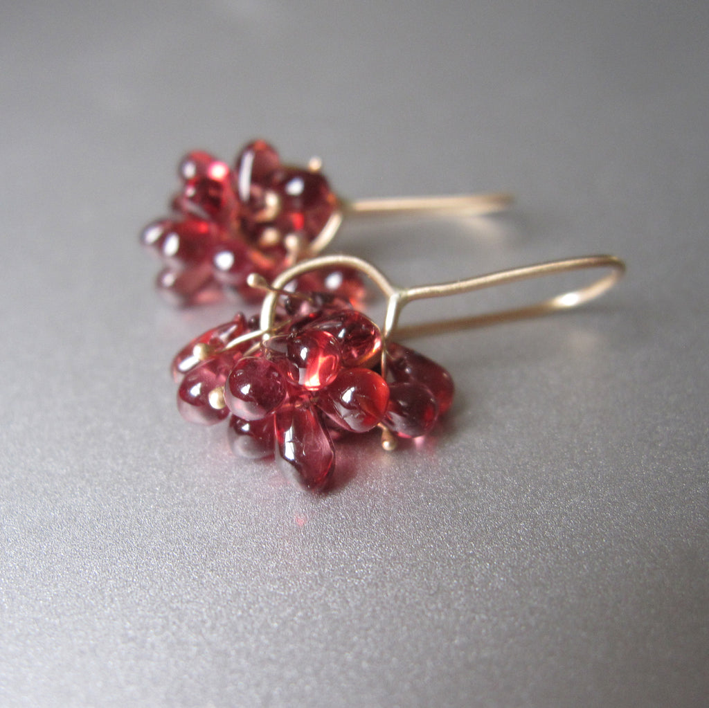 red garnet clusters solid 14k gold earrings6