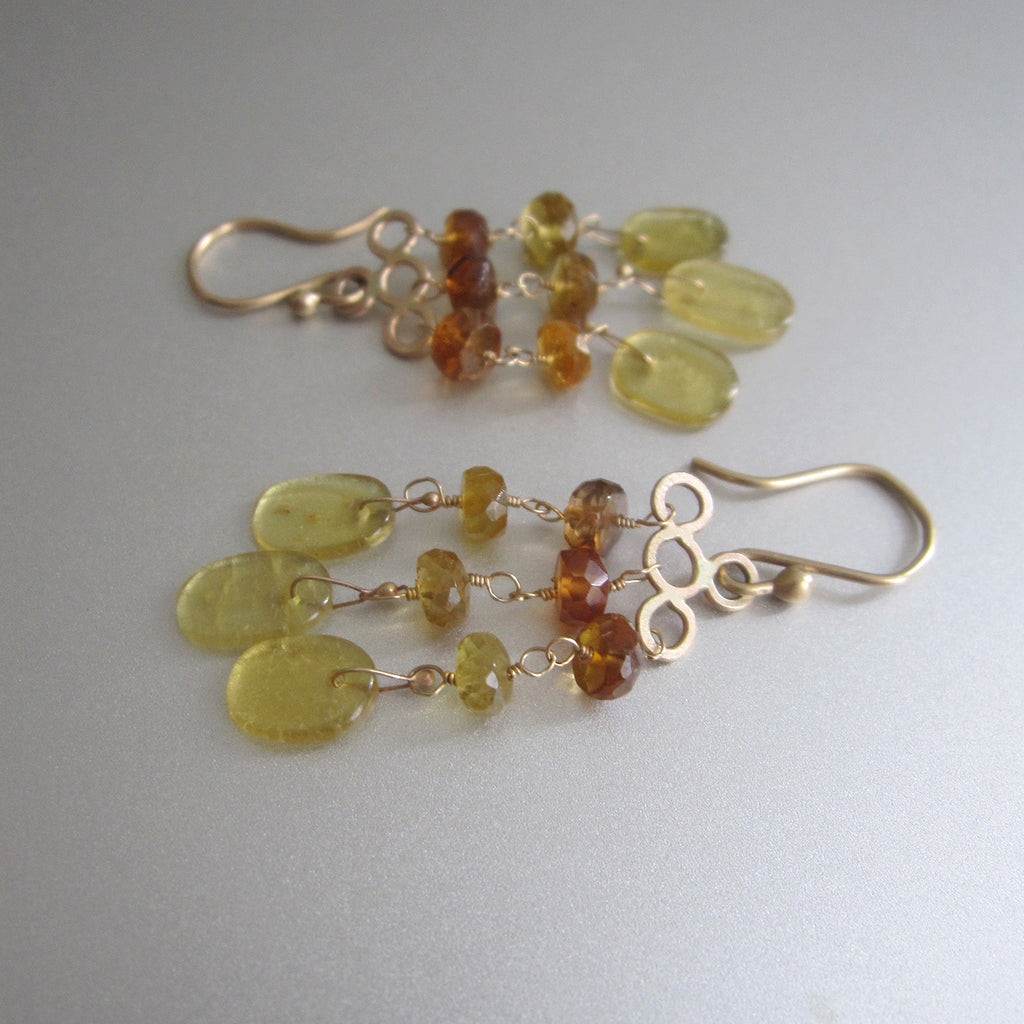 yellow tourmaline chandelier cascade solid 14k gold earrings5