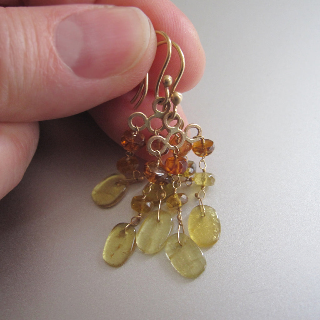 yellow tourmaline chandelier cascade solid 14k gold earrings6