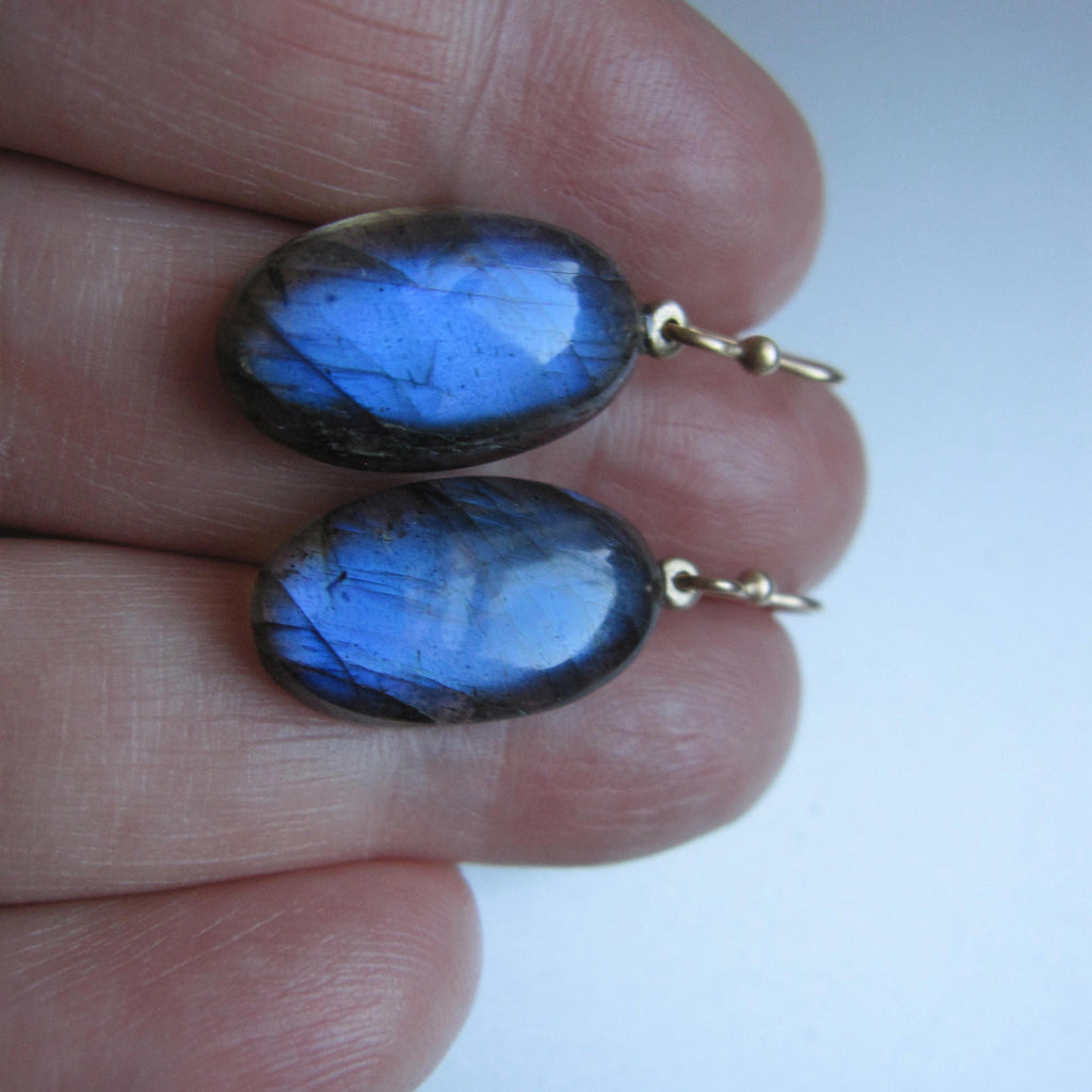 blue labradorite oval drops capped solid 14k gold earrings5