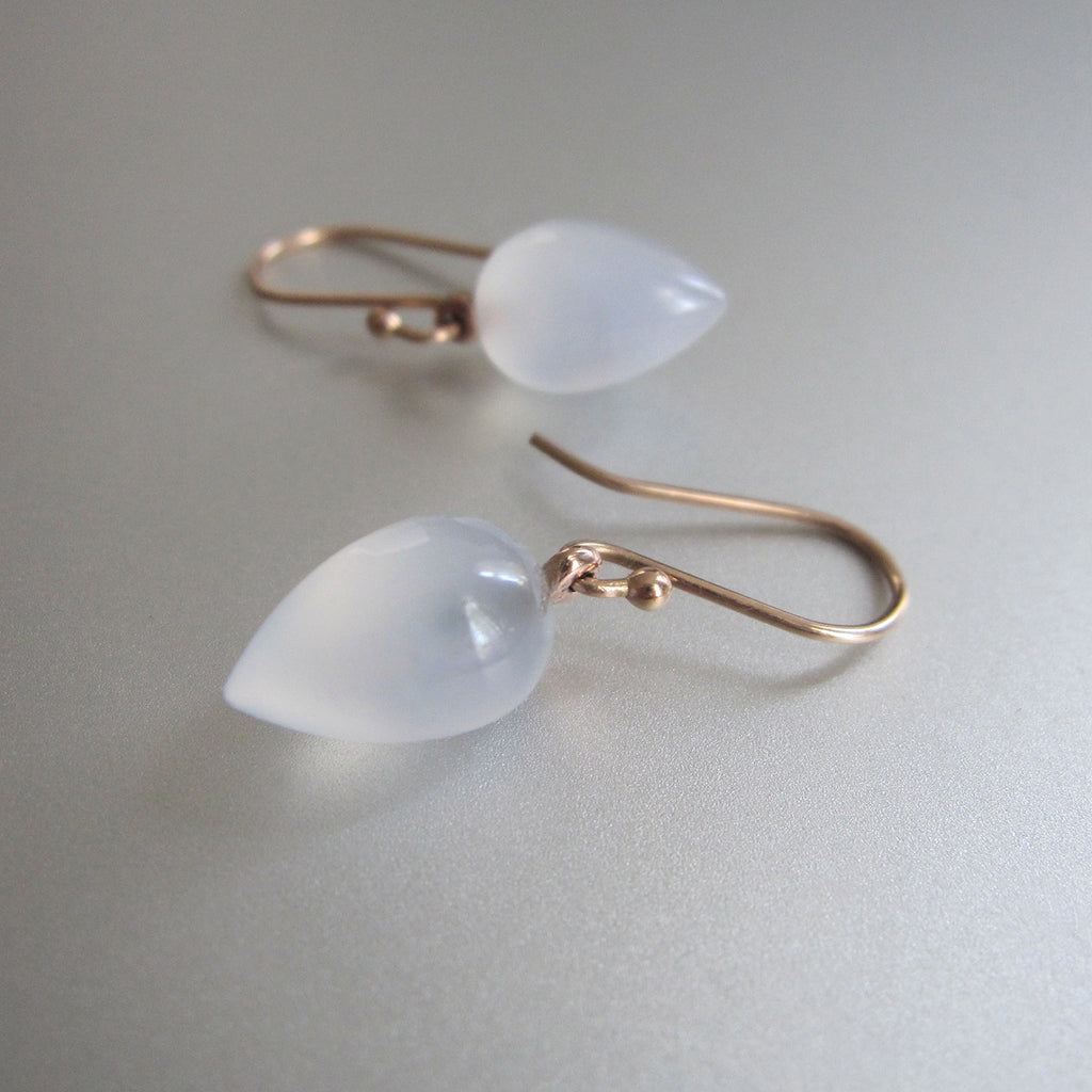 light blue chalcedony pointed drops solid 14k rose gold earrings3