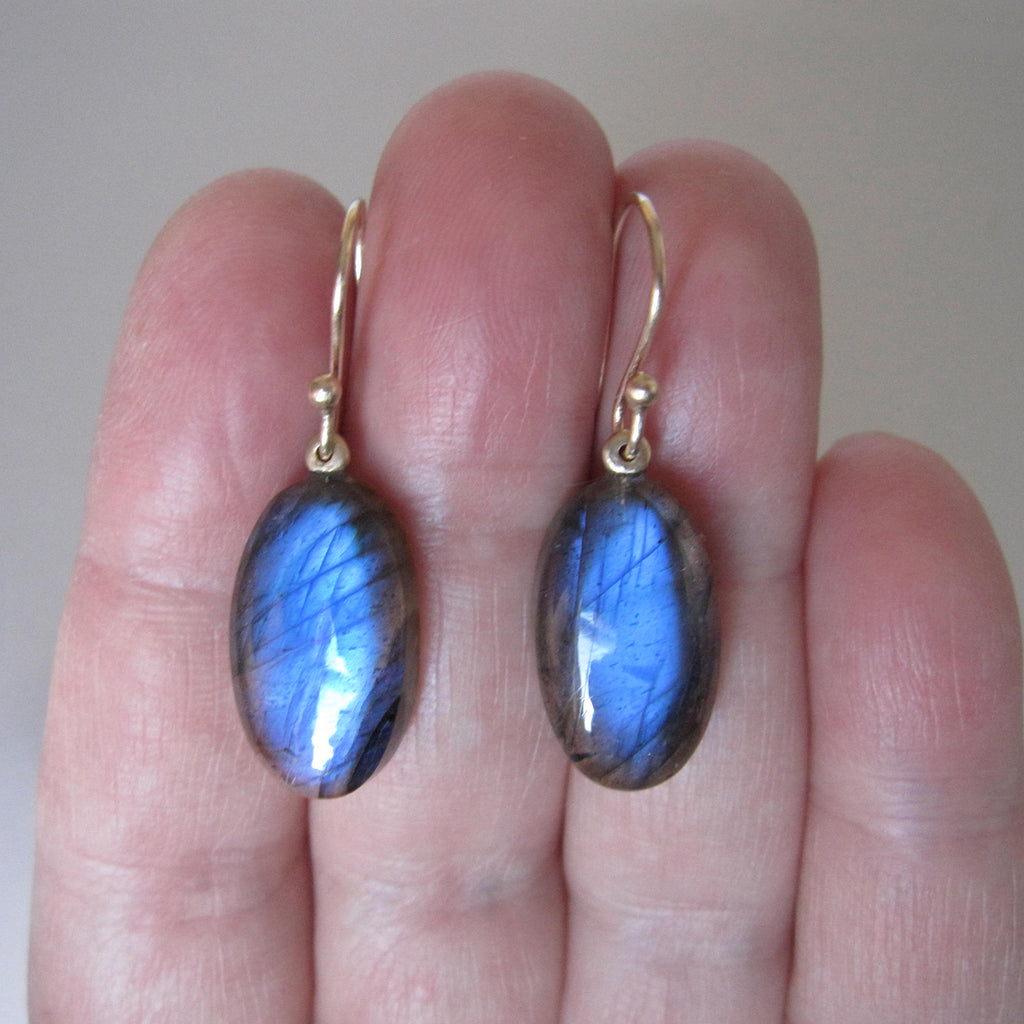 blue labradorite oval drops capped solid 14k gold earrings2
