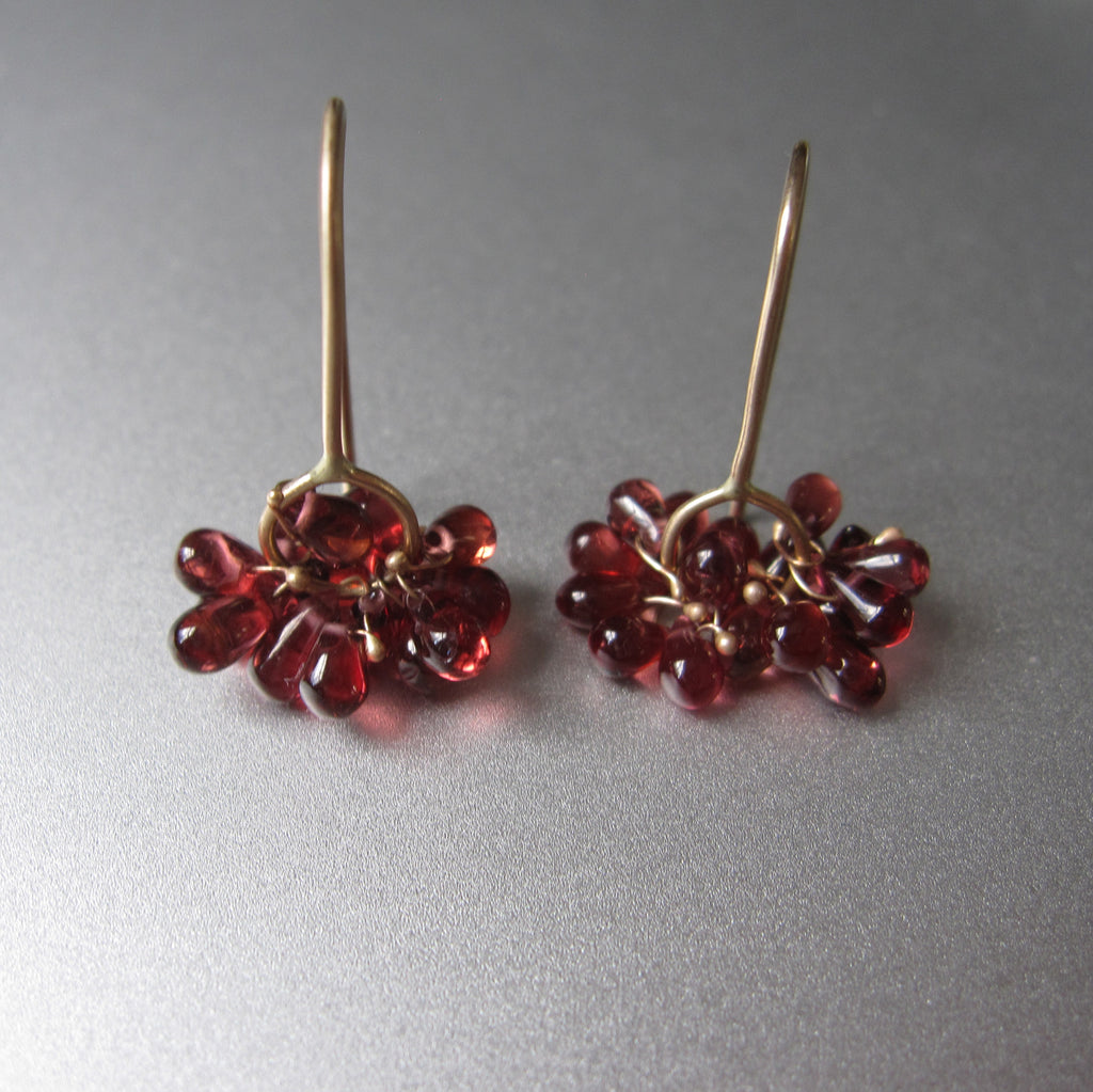 red garnet clusters solid 14k gold earrings3