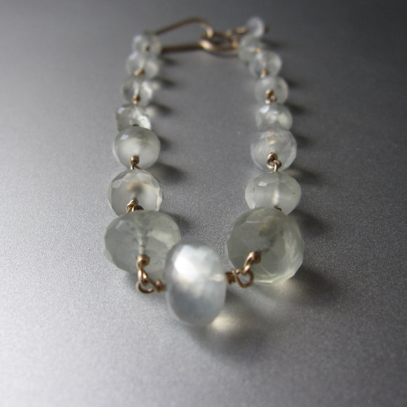 green moonstone wire wrapped solid 14k gold bracelet