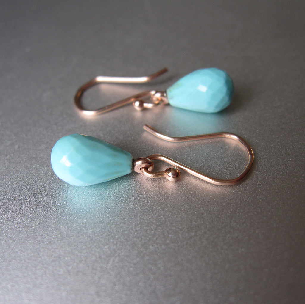 small turquoise drops solid 14k rose gold earrings3