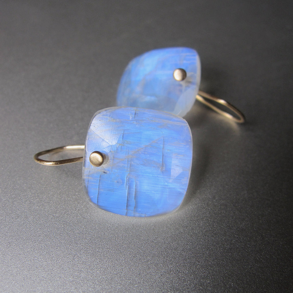 blue moonstone rose cut square slice solid 14k gold earrings2