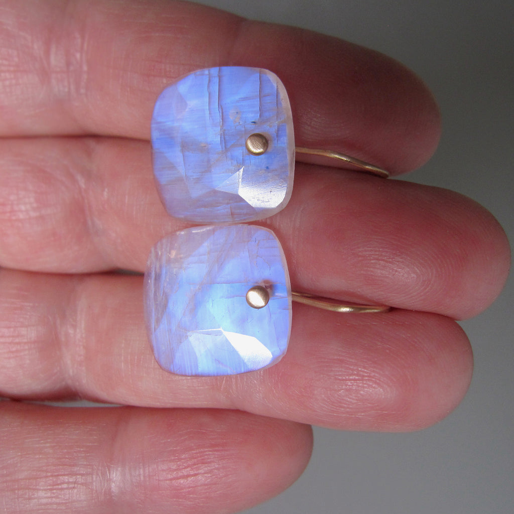 blue moonstone rose cut square slice solid 14k gold earrings3