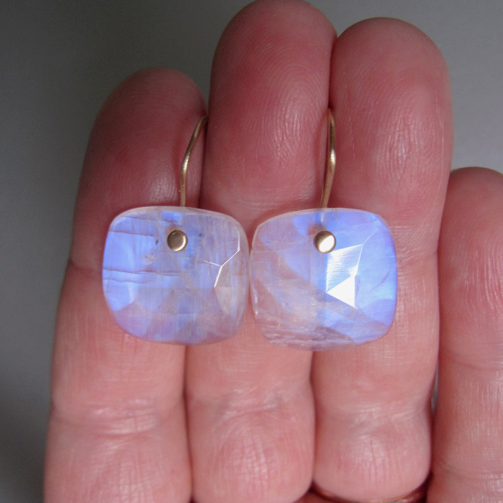 blue moonstone rose cut square slice solid 14k gold earrings7