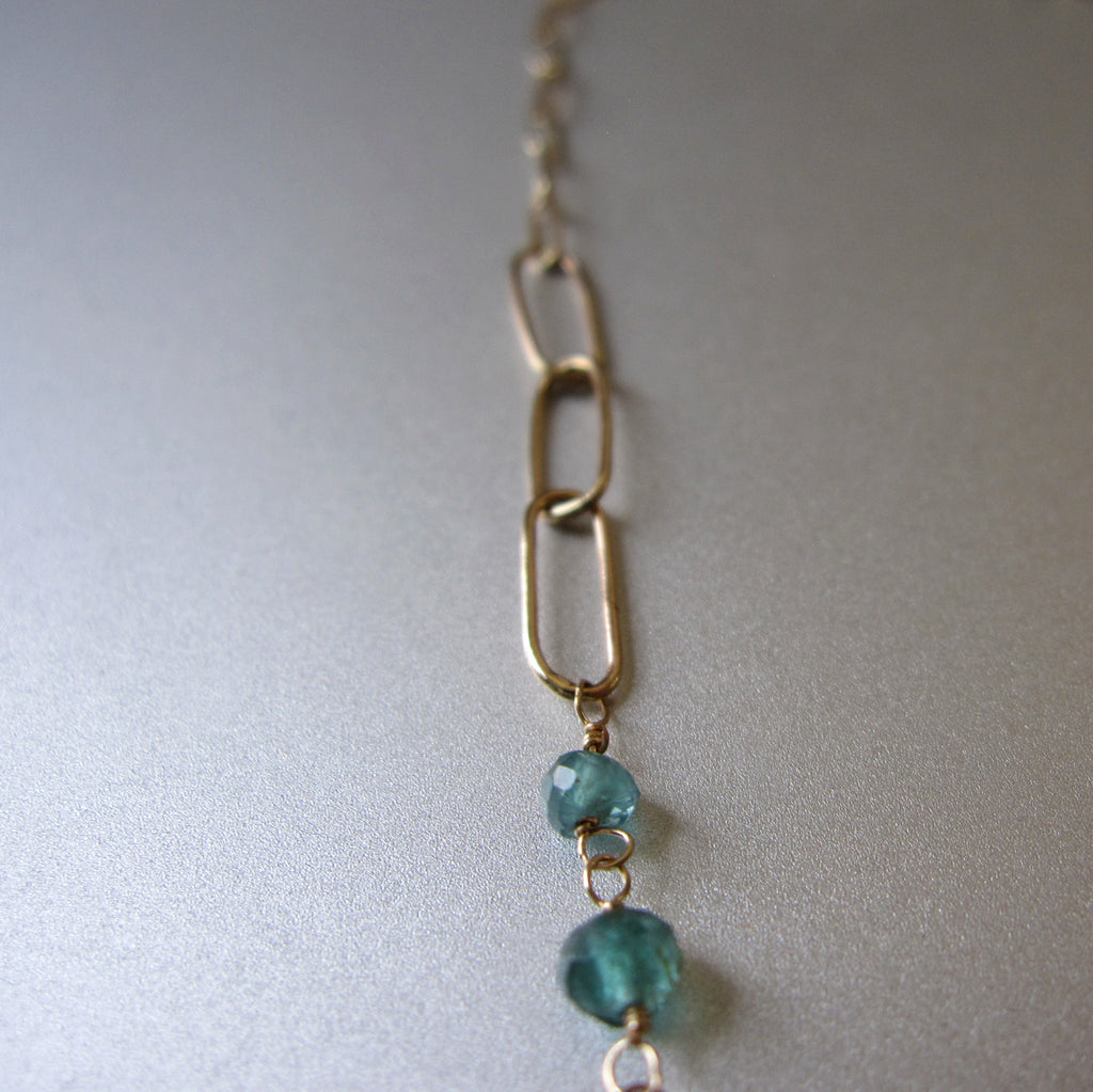 blue green grandidierite and tourmaline solid gold necklace4