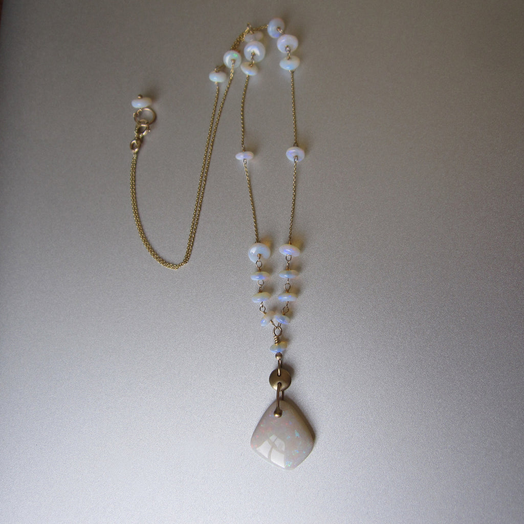 white australian fire opal solid 14k gold necklace3