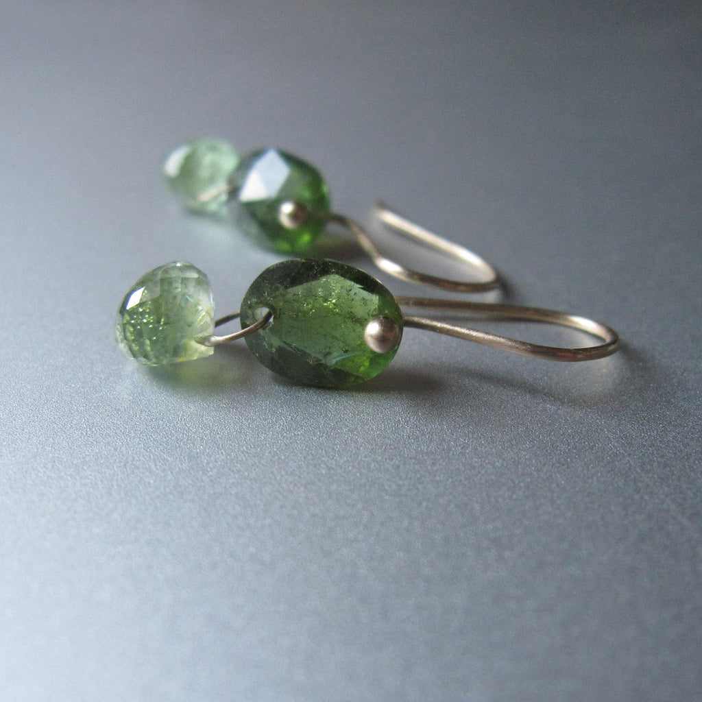 bright green tourmaline double drops solid 14k gold earrings4