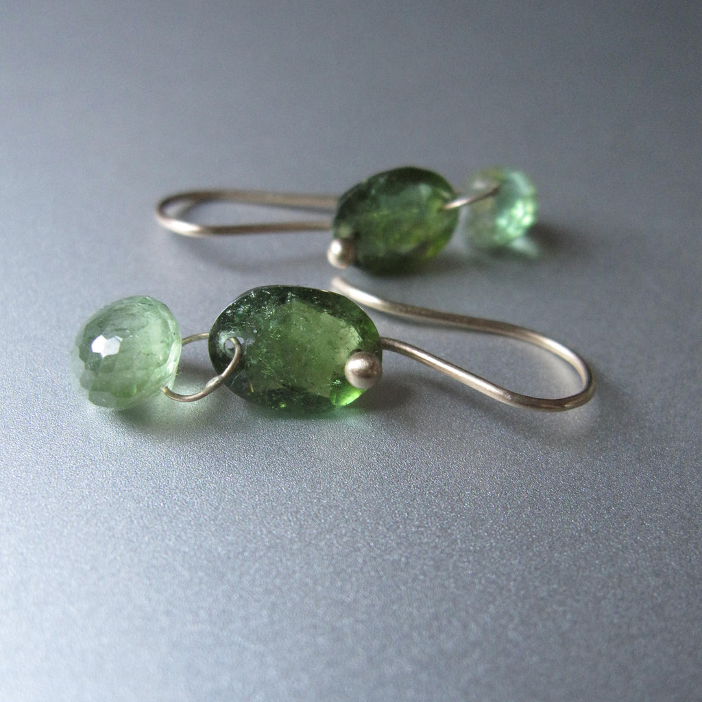 bright green tourmaline double drops solid 14k gold earrings5