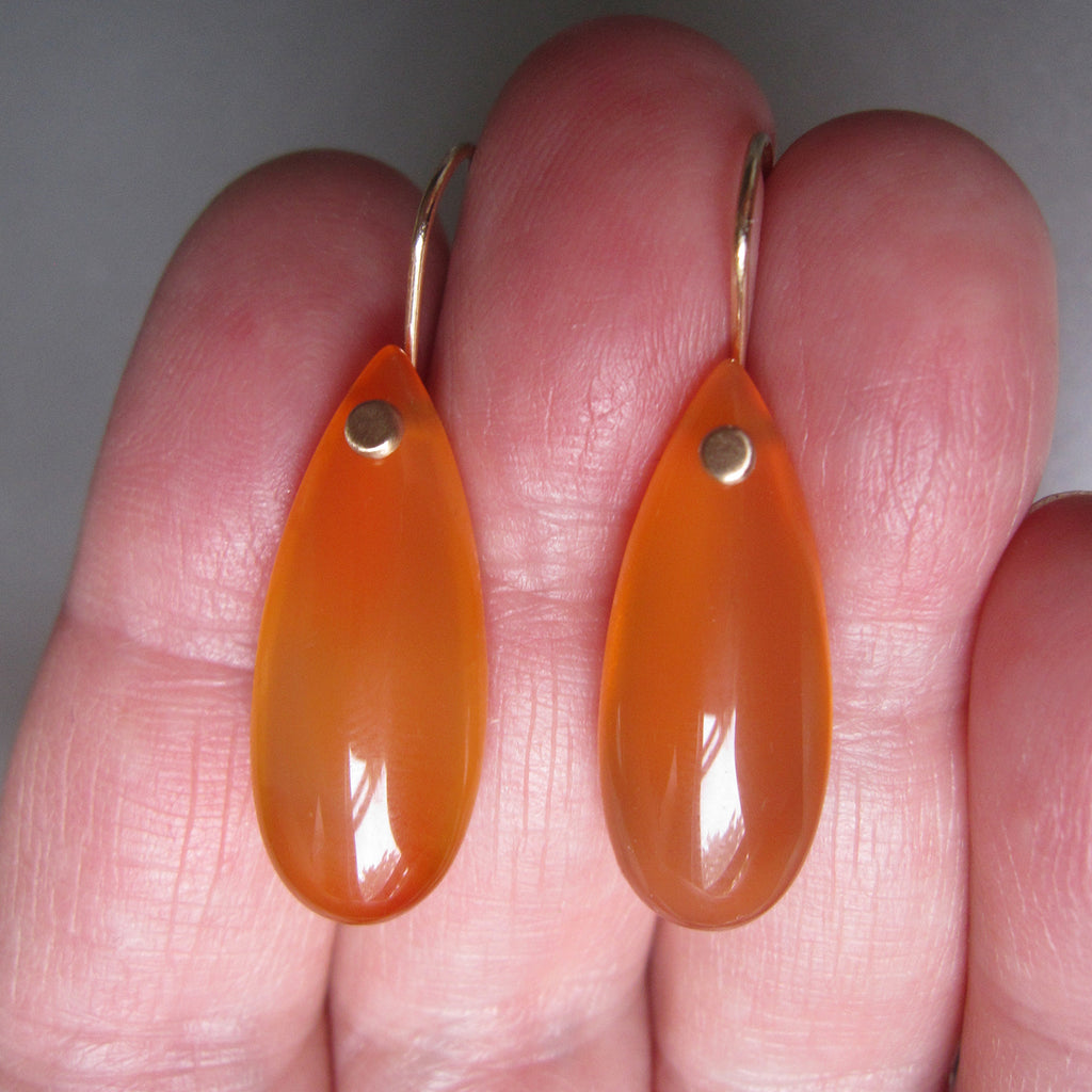 carnelian smooth drops solid 14k gold earrings5