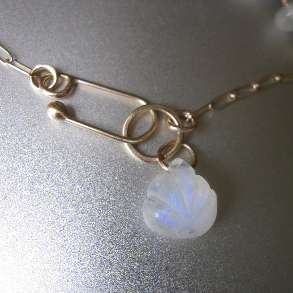 blue moonstone pebble paper clip chain solid 14k gold bracelet3