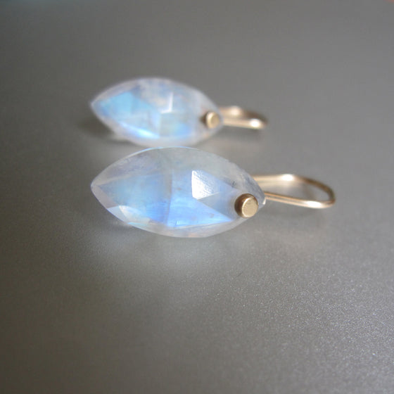 small marquise blue moonstone drops solid 14k gold earrings