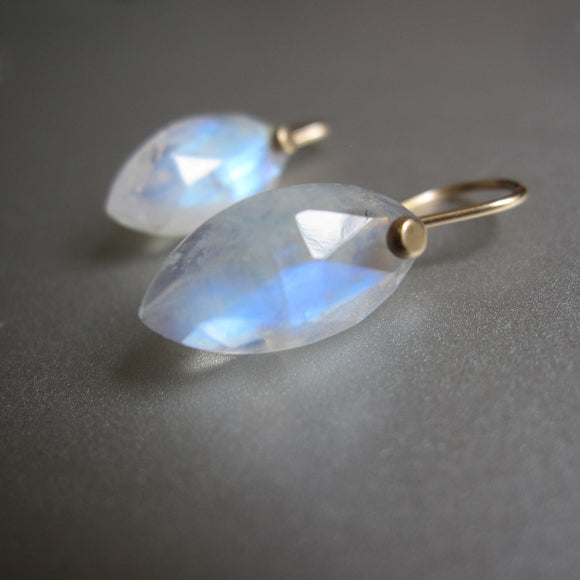 small marquise blue moonstone drops solid 14k gold earrings
