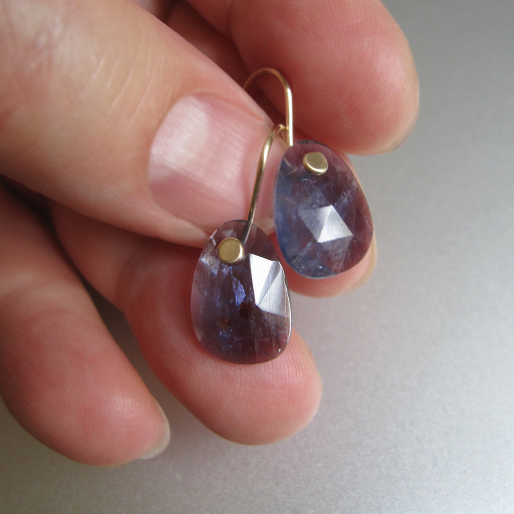 small iolite rose cut drops solid 14k gold earrings5
