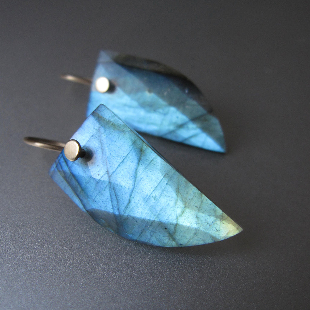 curved horn slices of blue labradorite solid 14k gold earrings3