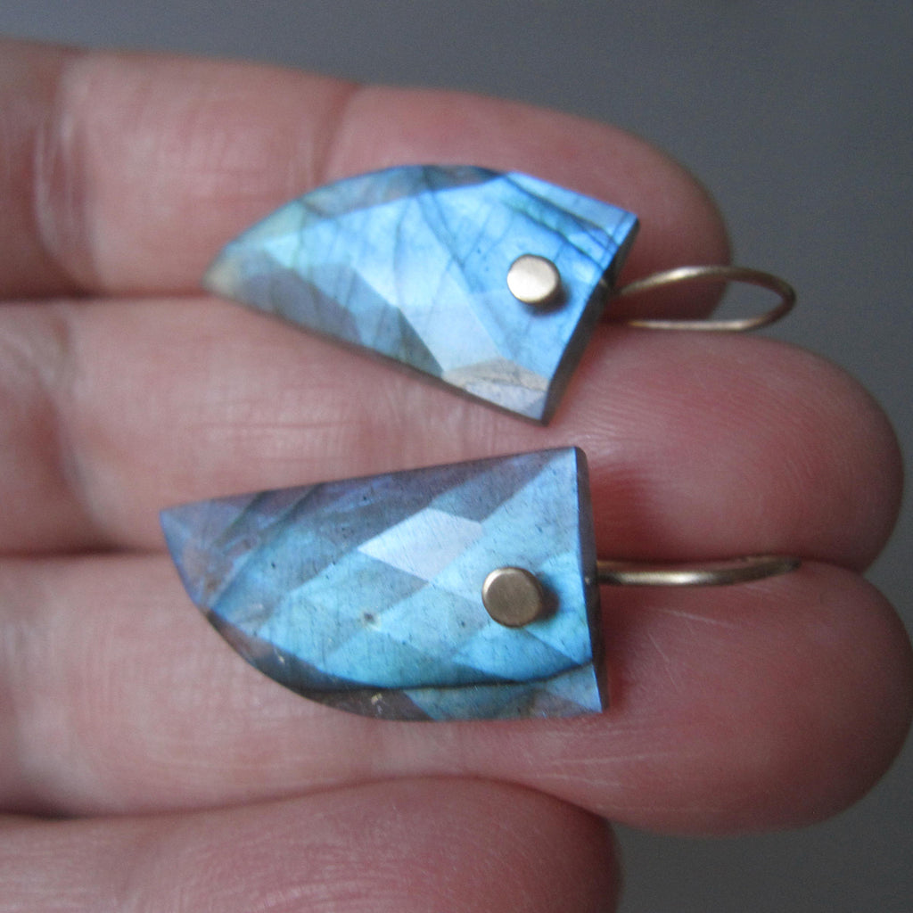 curved horn slices of blue labradorite solid 14k gold earrings6