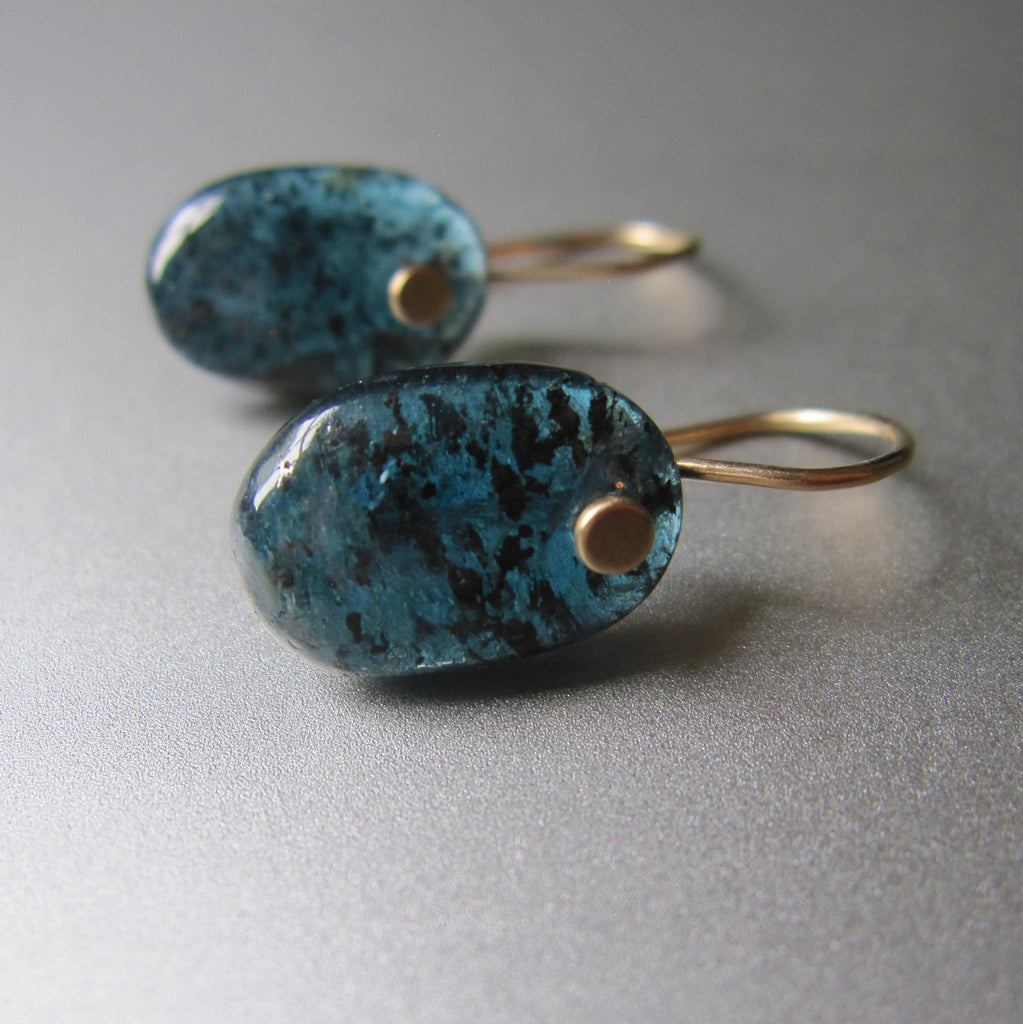 mossy teal kyanite oval drops solid 14k gold earrings3